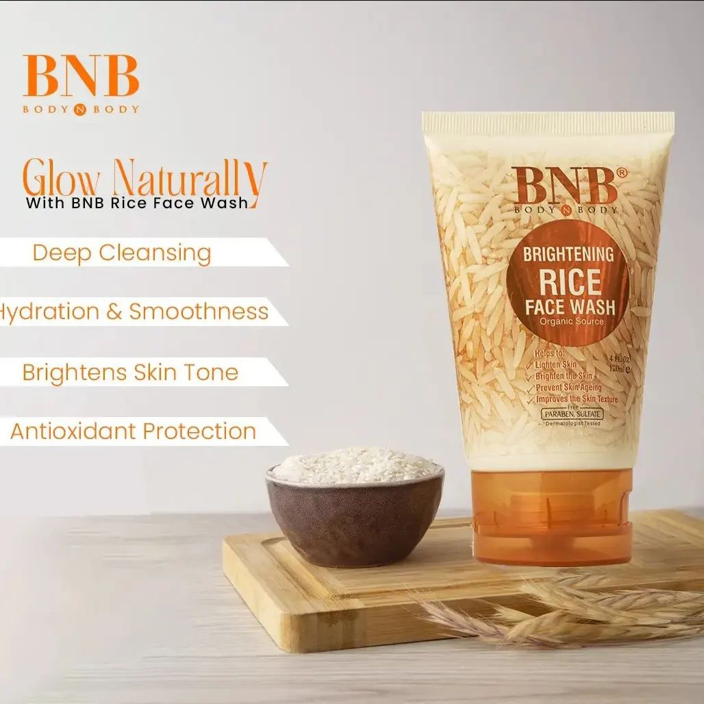 BNB Rice Extract Bright & Glow Kit ( Rice Face Wash + Rice Scrub + Rice Mask )